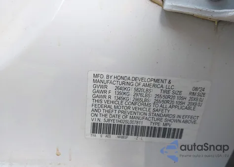 2025 Acura Mdx A-Spec z USA, uszkodzony, nr VIN 5J8YE1H02SL007811